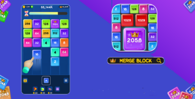 x2 2048 Merge Block HTML5 Game