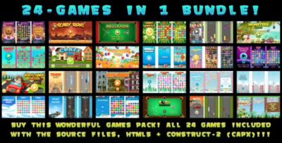 24-GAMES IN 1 BUNDLE! (Construct 3 Construct 2 Capx)