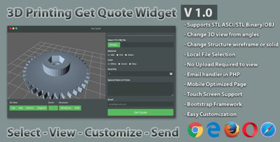 3D Printing Get Quote Widget STLOBJ Support