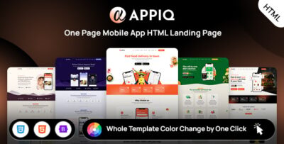 APPIQ - ONE PAGE App Landing Page Responsive HTML Template