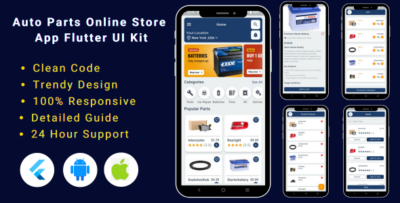 Auto Parts & Car Parts Online Store Flutter Mobile App Template Flutter eCommerce UI Kit