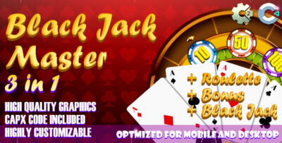 Black Jack - Master 3 in 1 (C2, C3, HTML5) Game.