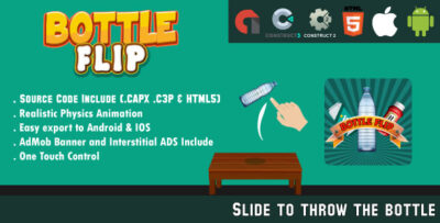 Bottle Flip Challenge - HTML5 Game - Android & IOS + AdMob (HTML5, CAPX & C3P)