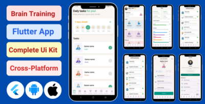 Brain Training Flutter App UI Kit Elevate App NeuroNation App Brain Training Game