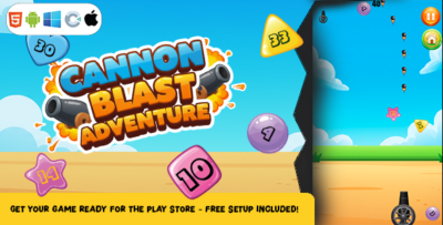 Cannon Blast Adventure - Construct 3 Game (HTML5, AdMob, C3P)