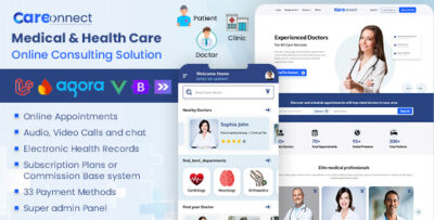 CareConnect - Virtual Consultant for Doctors, Patients, Clinics with Web App, & Admin Panel with EHR