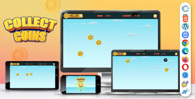 Collect Coins ( Construct C3P CAPX HTML5 ) Endless Mini Game