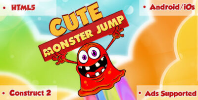 Cute Monster Jump - HTML5 Game