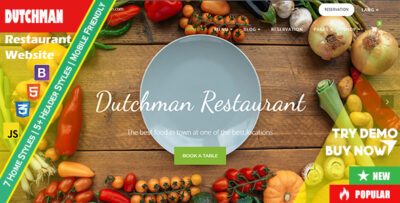 DUTCHMAN - Responsive Restaurant Website Template