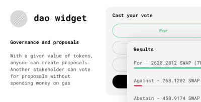 Dao widget - Governance and proposals for your crypto token