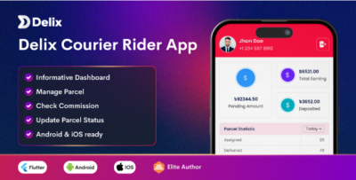 Delix Courier and Parcel Delivery Flutter Rider App