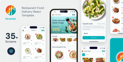 DineHub - Restaurant Food Delivery React Mobile App PWA