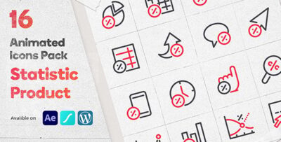 Discount Statistic 16 Animated Icons Pack - Wordpress Lottie Json Animation SVG