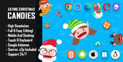 Eating Christmas Candies - HTML5 Game (Construct 3 c3p)