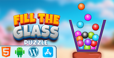 Fill The Glass Puzzle Game - HTML5 Construct3 Game