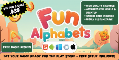 Fun Alphabets - Construct 3 Game (HTML5, AdMob, C3P)