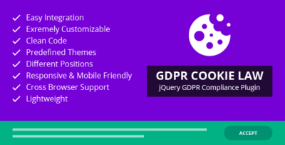 GDPR Cookie Law – jQuery GDPR Compliance Plugin