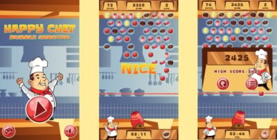 Happy Chef Bubble Shooter - HTML5 Game + Android (Construct 3 Construct 2 Capx)