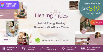 Healing Vibes - Reiki Healing & Meditation Coaching WordPress Theme