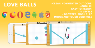 Love Balls. Mobile, Html5 Game. .c3p (Construct 3)