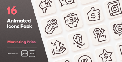 Marketing Price Animated Icons Pack - Lottie Json SVG