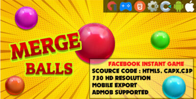 Merge Balls - HTML5 Game - Mobile, Facebook Instant Game & Web (HTML5 & C2,C3)