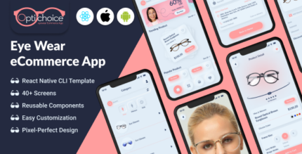 OptiChoise - eCommerce App for Eye Wear Stores - React Native Mobile App Template-AndroidiOS UI Kit