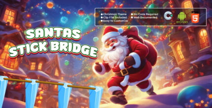 Santa's Stick Bridge Game Christmas Game - HTML5 Android Construct 3 Game Engine