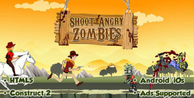 Shoot Angry Zombies - HTML5 Android (CAPX)