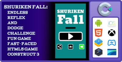 Shuriken Fall Endless Reflex And Dodge Challenge Fun Game - Fast-Paced Html5 Game Construct 3