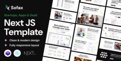 Sofax – Saas Startup React Next Js Template