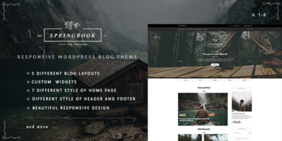 Springbook - Blog Travel Photography WP Theme