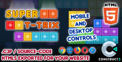 Super T-Trix - HTML5 Construct 3 Game with Source-code