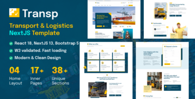 Transp - Transport Courier & Logistics NextJS Template