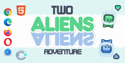 Two Aliens Adventure - HTML5 Game (Construct 3)