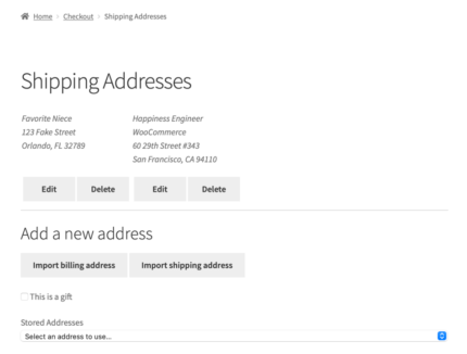 WooCommerce Shipping Multiple Addresses