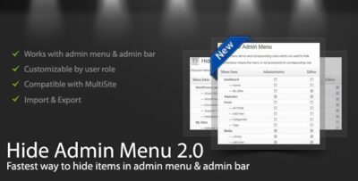 WordPress Hide Admin Menu Plugin v3.0.9