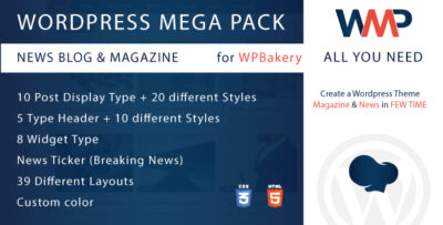 Wordpress Mega Pack for Visual composer News-Blog