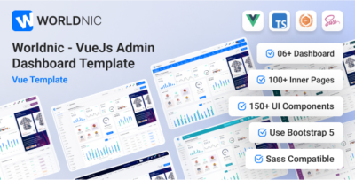 Worldnic - VueJs Admin Dashboard Bootstrap Template