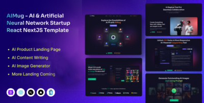 AIMug - AI & Artificial Neural Network Startup NextJS Template