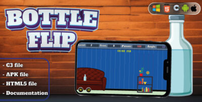 Bottle Flip- physics based Game - HTML5, Construct 3