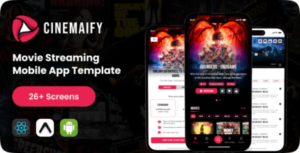 Cinemaify Movie Streaming App React Native Expo Template