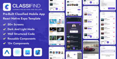 Classifind - React Native Expo Classified Mobile App Template