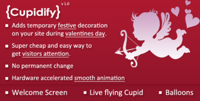 Cupidify - add love to your site on Valentines Day