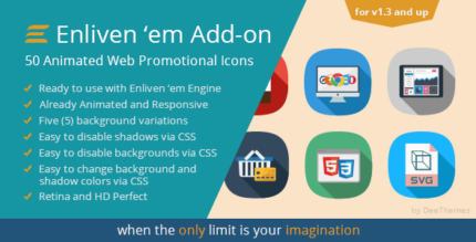 Enliven 'em Premium Add-on Web Promotional Icons