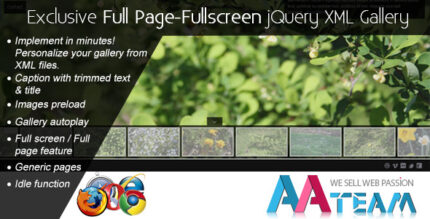 Exclusive Full Page-Fullscreen jQuery XML Gallery