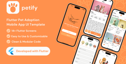 Flutter Mobile Pet Adoption App UI Kit Template