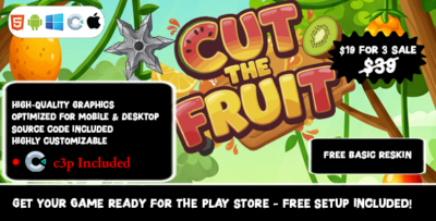 Fruit Fall - Construct 3 Game (HTML5, AdMob, C3P)