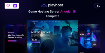 Game Hosting Server Angular Template - Playhost