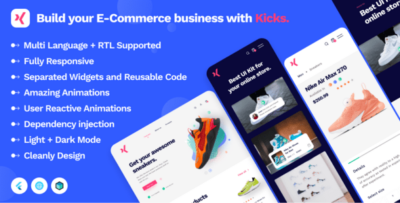 Kicks - Flutter Web E-commerce UI Kit Template